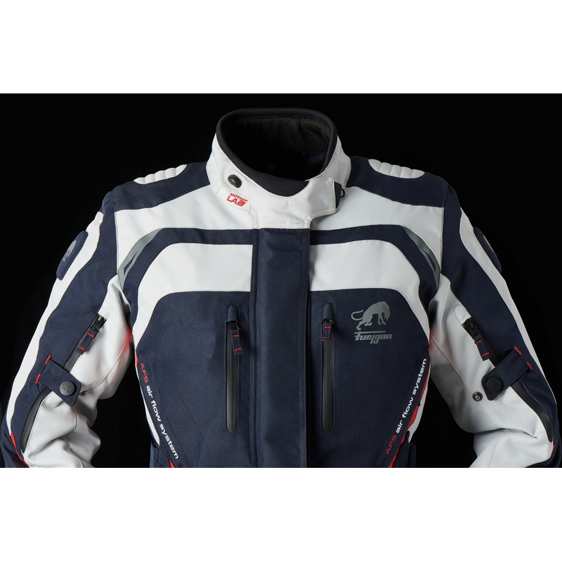 Geacă de motocicletă pentru femei Furygan Apalaches Red, White and Blue