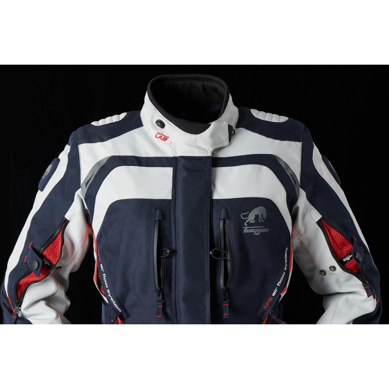 Geacă de motocicletă pentru femei Furygan Apalaches Red, White and Blue