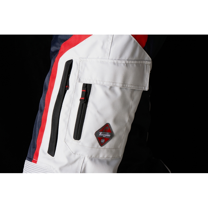 Furygan Apalaches Negru-roșu-alb-alb-albastru Pantaloni pentru motociclete lichidare