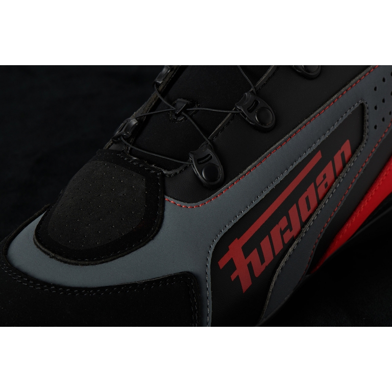 Furygan V4 Easy D3O Cizme de motocicletă negru-roșu