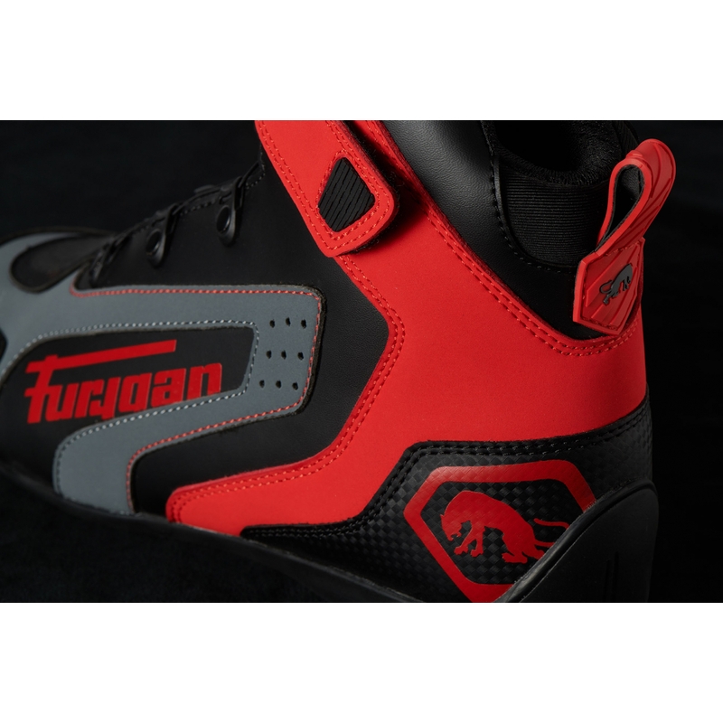 Furygan V4 Easy D3O Cizme de motocicletă negru-roșu