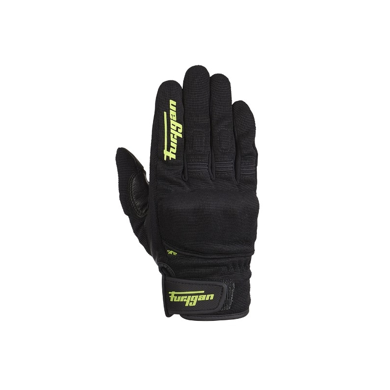 Mănuși de motocicletă Furygan Jet D3O negru-verde-fluo