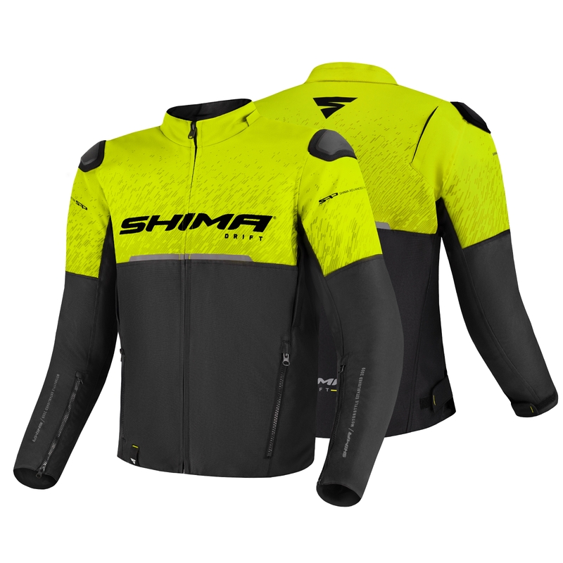 Geacă de motocicletă Shima Drift negru-galben-fluo