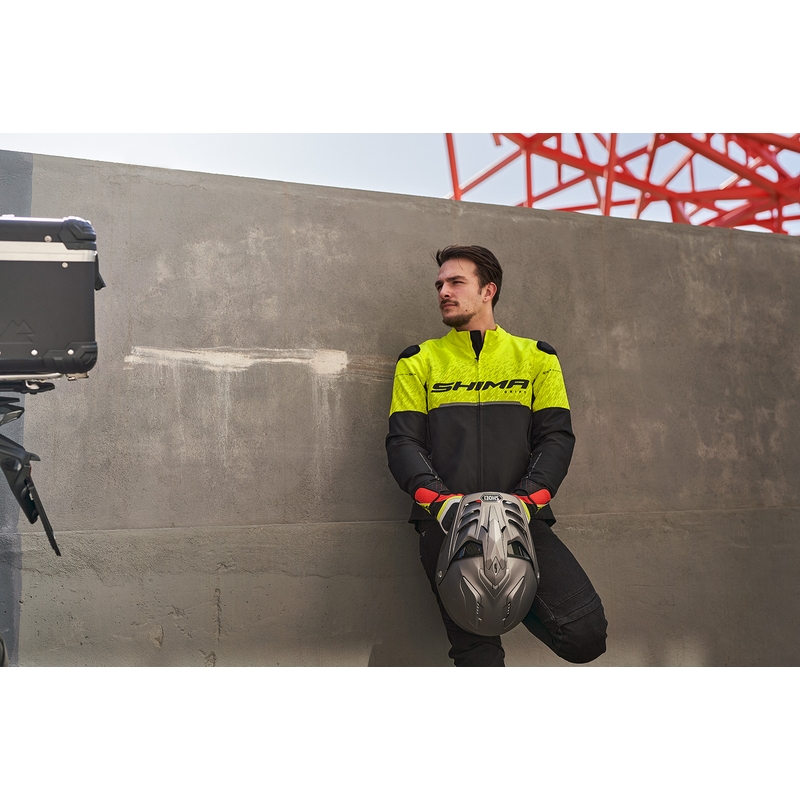 Geacă de motocicletă Shima Drift negru-galben-fluo
