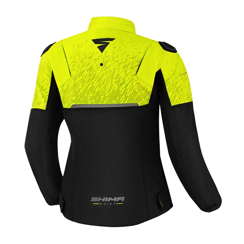 Geacă de motocicletă pentru femei Shima Drift negru-galben-fluo