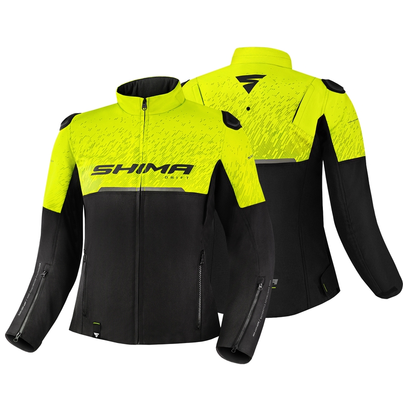 Geacă de motocicletă pentru femei Shima Drift negru-galben-fluo