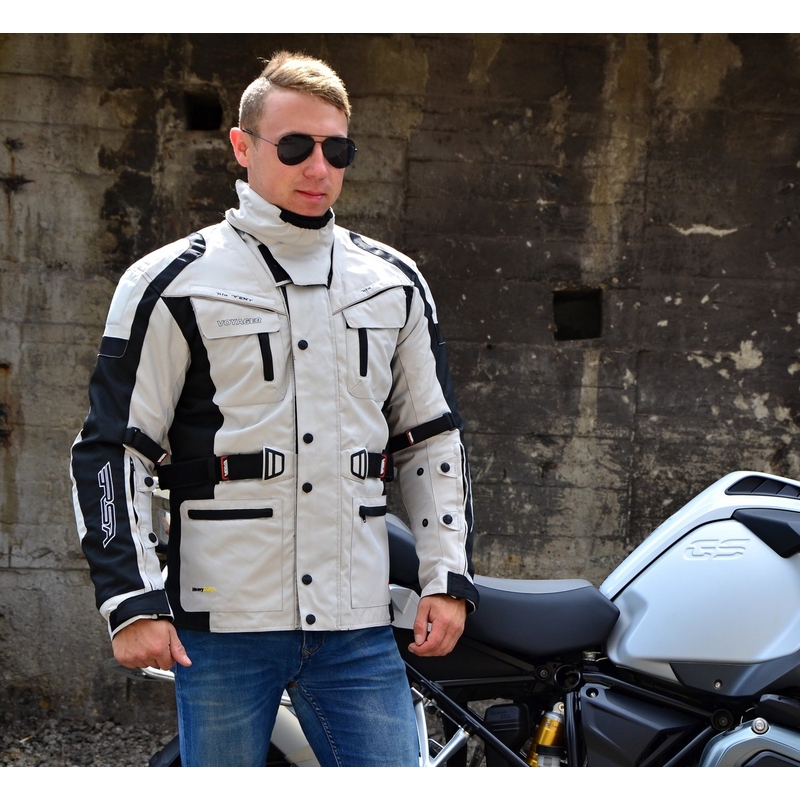 Jachetă de motociclete RSA Voyager gri-negru lichidare