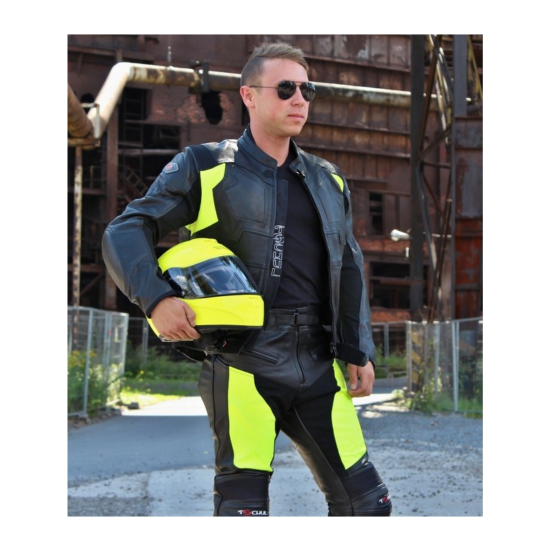 Jachetă de motociclete Tschul 850 negru-galben-fluo lichidare