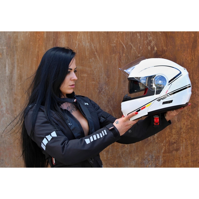 Cască de motocicletă RSA TR-01 alb-negru lichidare