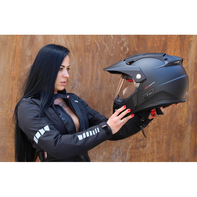 Cască de enduro cu parasolar RSA MX-01 negru mat lichidare