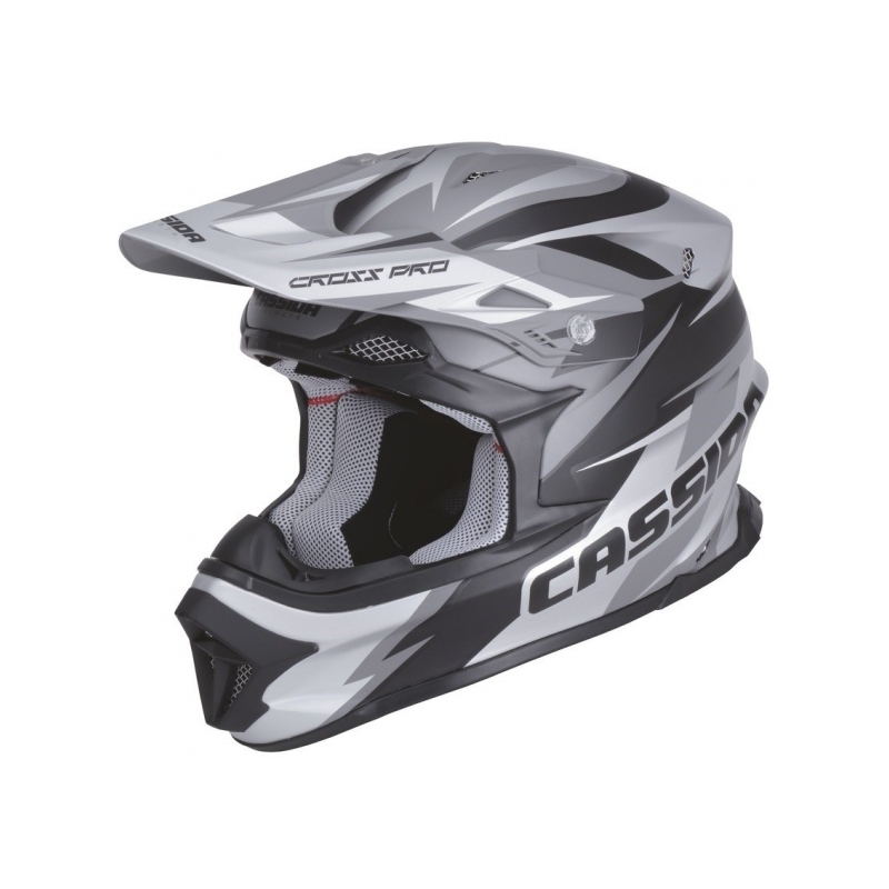 Cască de motocross Cassida Cross Pro - negru mat/gri lichidare