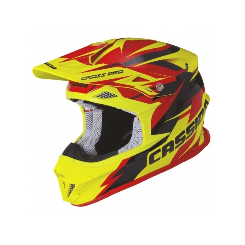 Casca de motocross Cassida Cross Pro - roșu/galben/negru lichidare