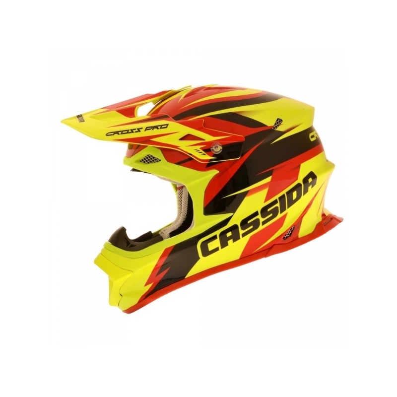 Casca de motocross Cassida Cross Pro - roșu/galben/negru lichidare