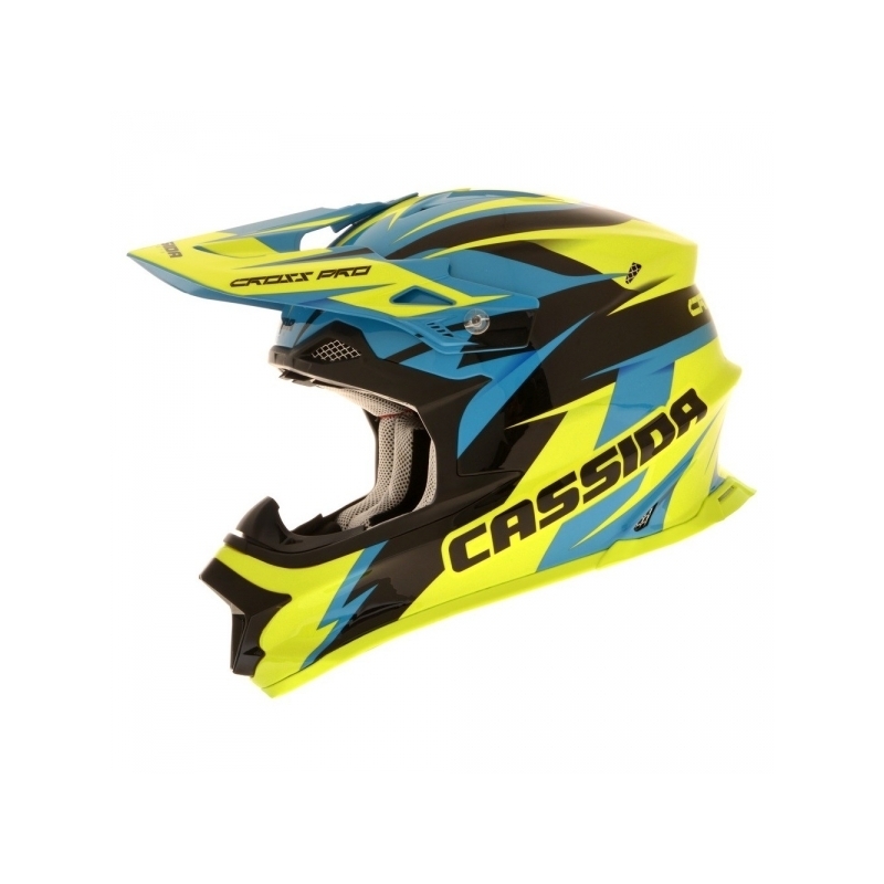 Cască de motocross Cassida Cross Pro - albastru/galben/negru