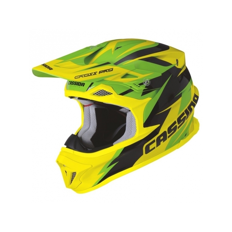 Cască de motocross Cassida Cross Pro - verde/galben/negru