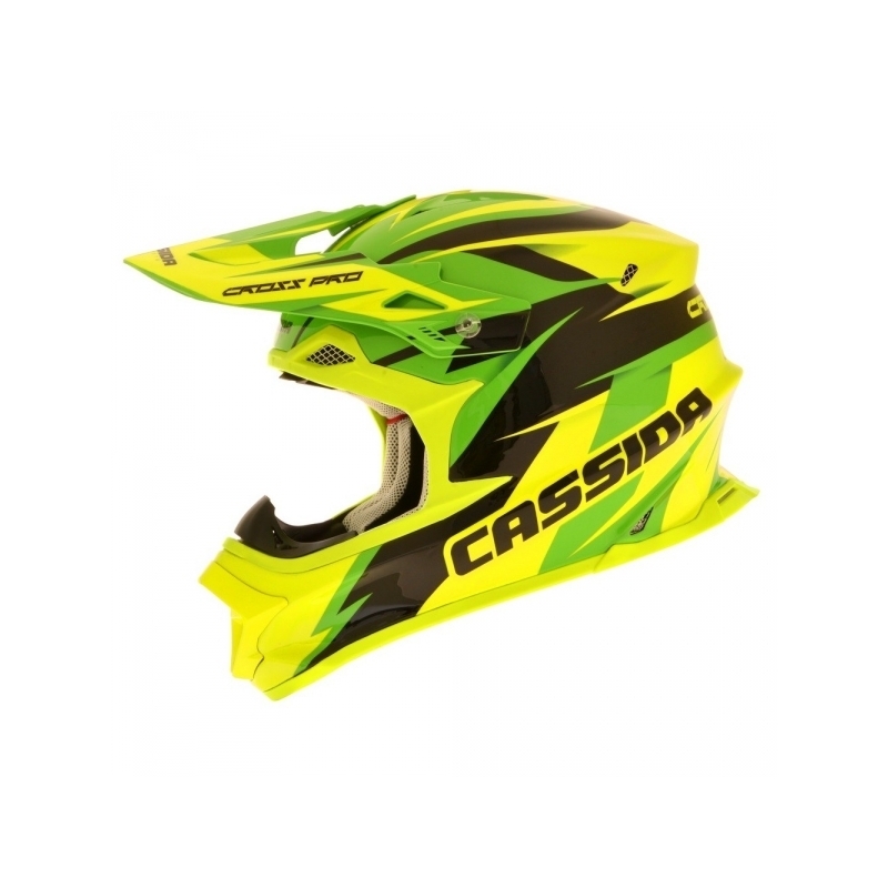 Cască de motocross Cassida Cross Pro - verde/galben/negru