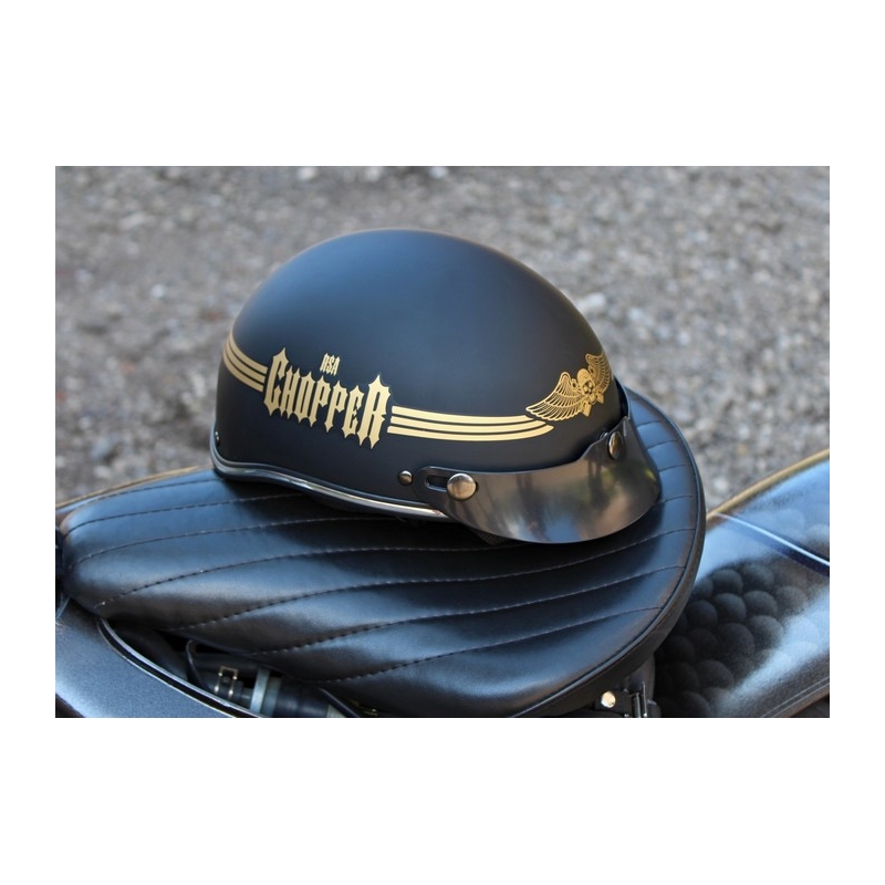 Cască moto Braincap RSA Skull negru mat