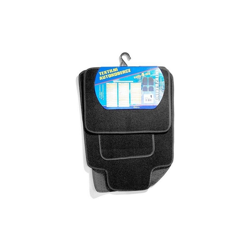 Covoare textile UNI 4pcs mărimea 1. negru