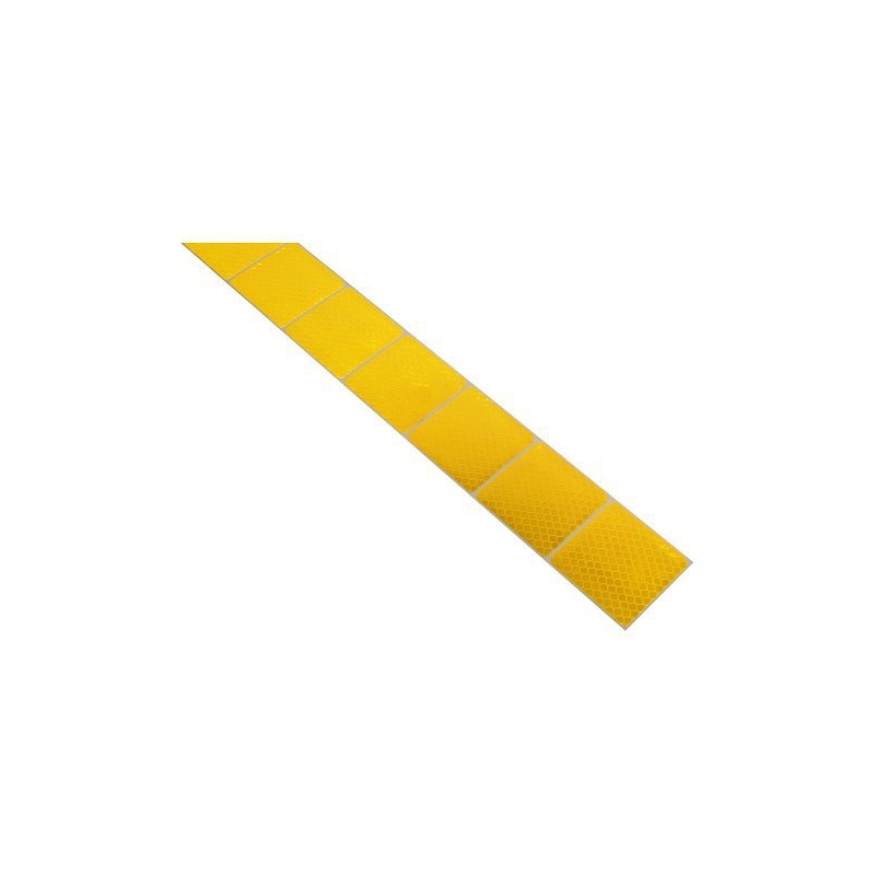 Bandă autoadezivă reflectorizantă divizată 1m x 5cm galben
