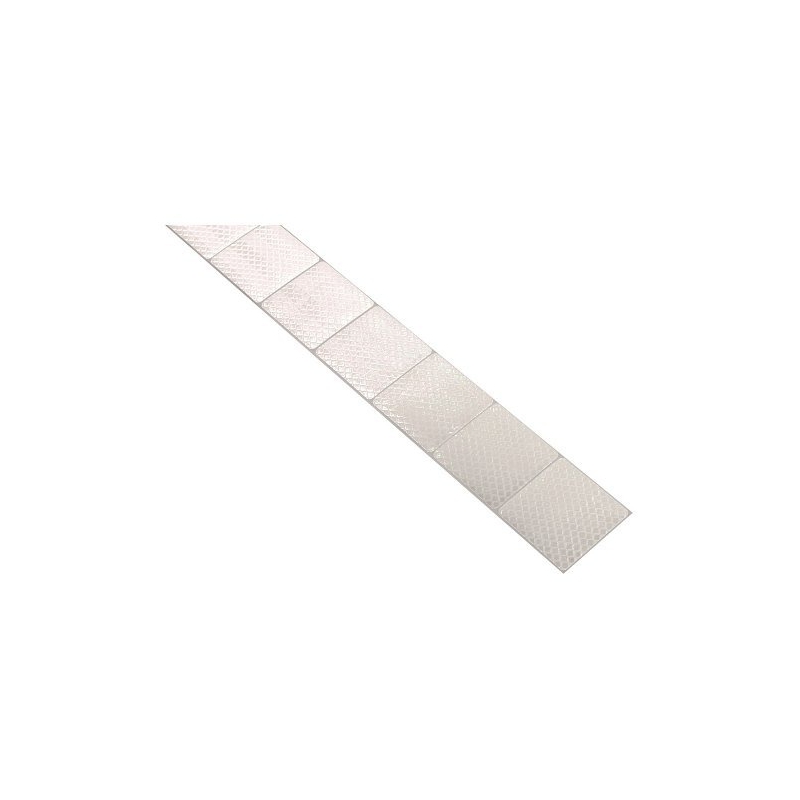 Bandă autoadezivă reflectorizantă divizată 1m x 5cm alb
