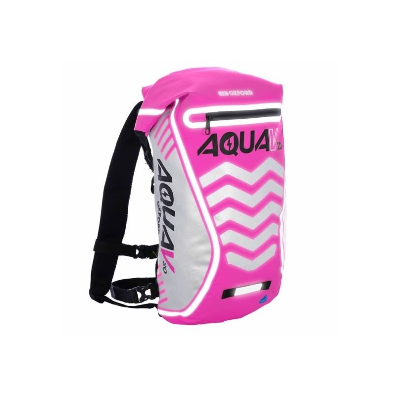 Rucsac impermeabil Oxford Aqua V20 cu vizibilitate extremă roz