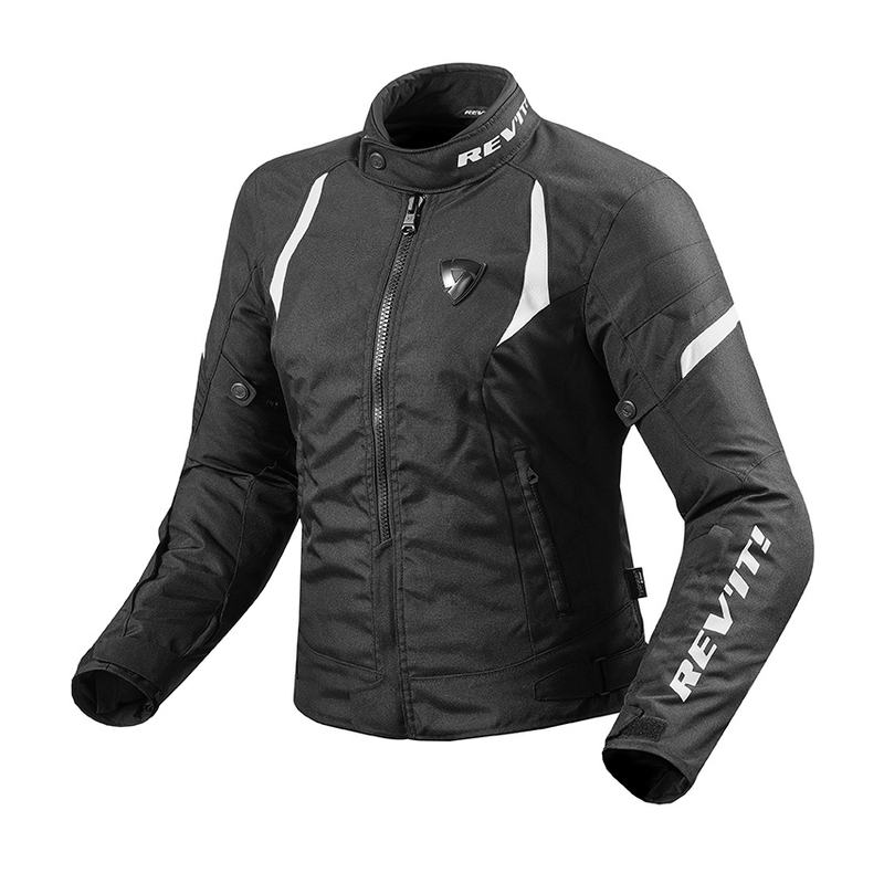 Jacheta de motociclete Revit Jupiter 2 negru și alb pentru femei lichidare