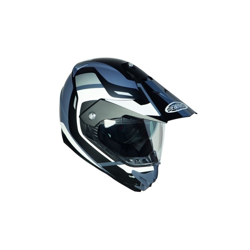 Cască de enduro cu vizieră Ozone MXT-01 negru-gri lichidare