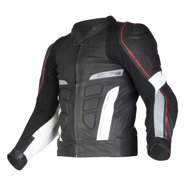 Jachetă de motocicletă Ozone Grip - alb/negru