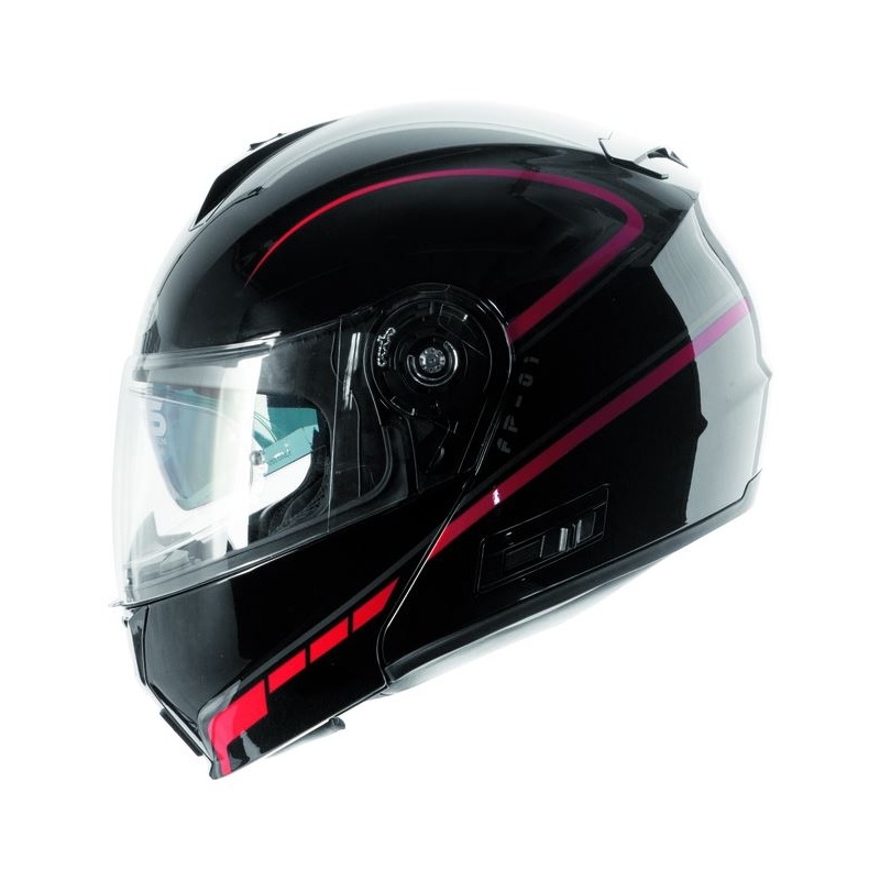 Cască de motocicletă basculantă Ozone FP-01 - negru/roșu +  Pinlock lichidare