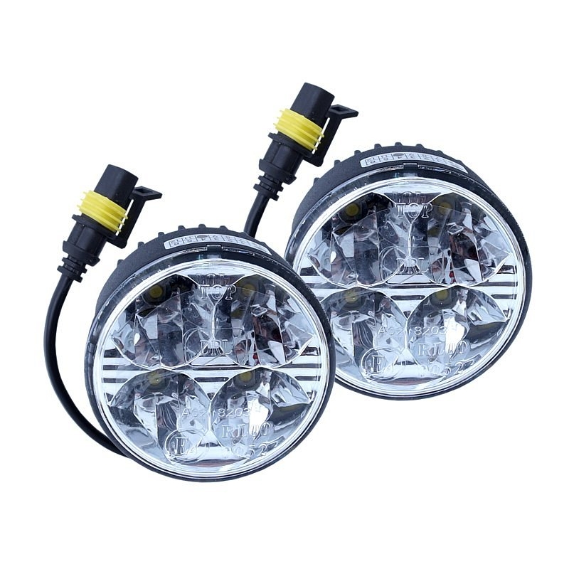 Lumini de zi 4 HIGH POWER LED 12V/24V (rotund 70 mm)
