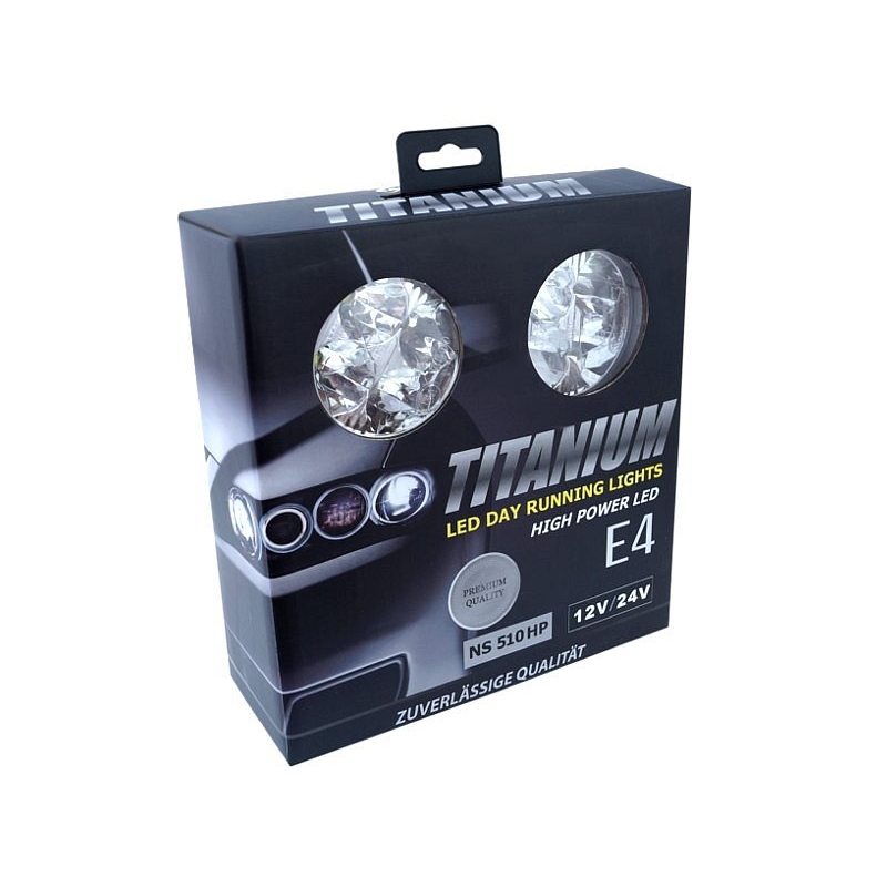 Lumini de zi 4 HIGH POWER LED 12V/24V (rotund 70 mm)