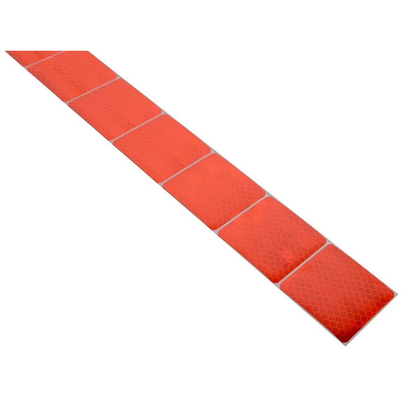 Bandă autoadezivă reflectorizantă divizată 1m x 5cm roșu