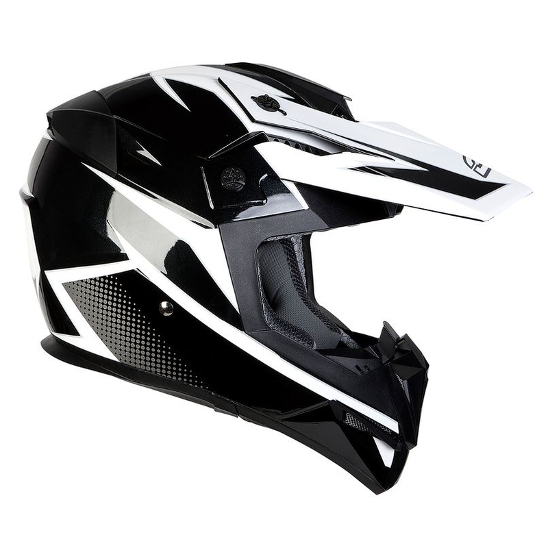 Motocross casca pentru motocicleta Ozone FMX negru și alb lichidare
