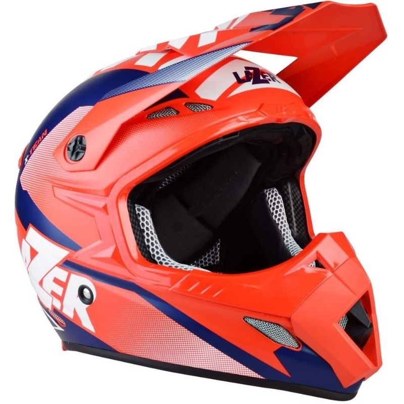 Cască de motocros Lazer MX8 X-Team Carbon roșu-albastru