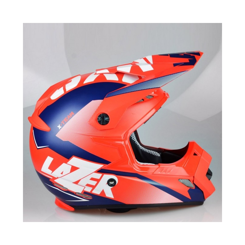 Cască de motocros Lazer MX8 X-Team Carbon roșu-albastru