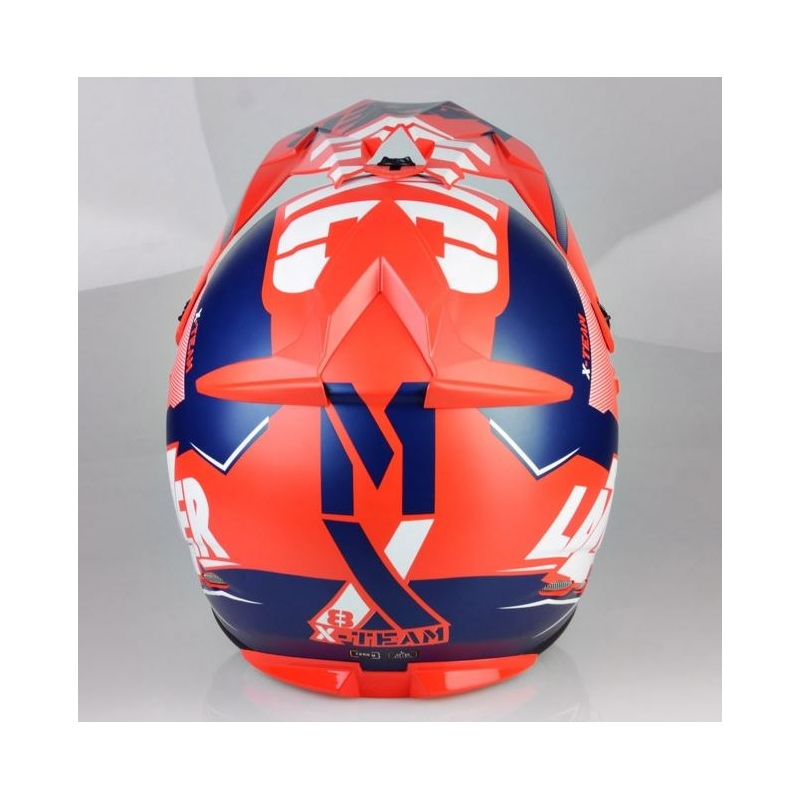 Cască de motocros Lazer MX8 X-Team Carbon roșu-albastru