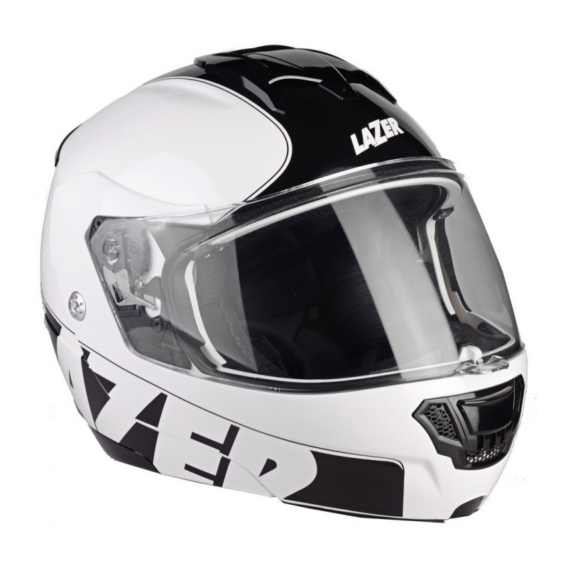 Cască de motocicletă flip-up Lazer Lugano Raccoun alb-negru