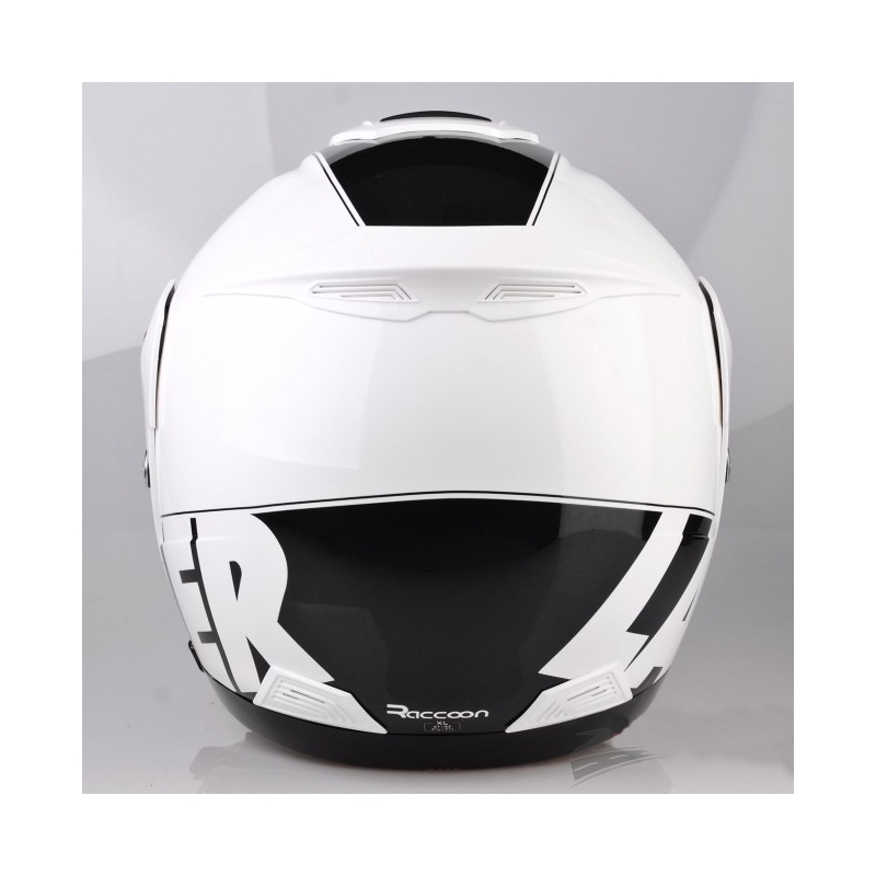 Cască de motocicletă flip-up Lazer Lugano Raccoun alb-negru