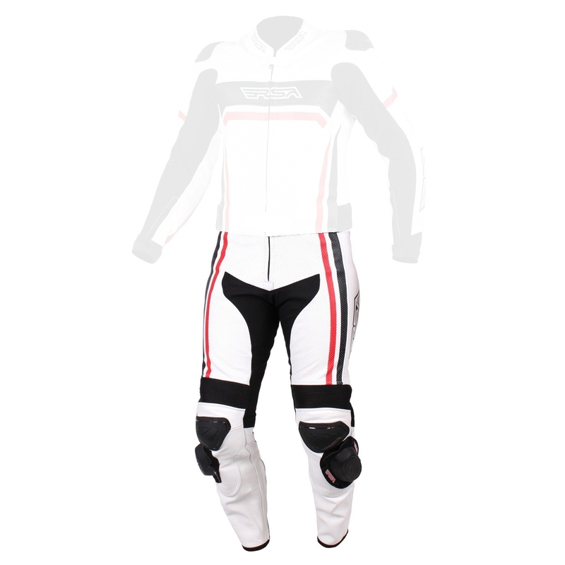 Pantaloni de motociclete pentru bărbați RSA Virus alb-negru-roșu výprodej lichidare