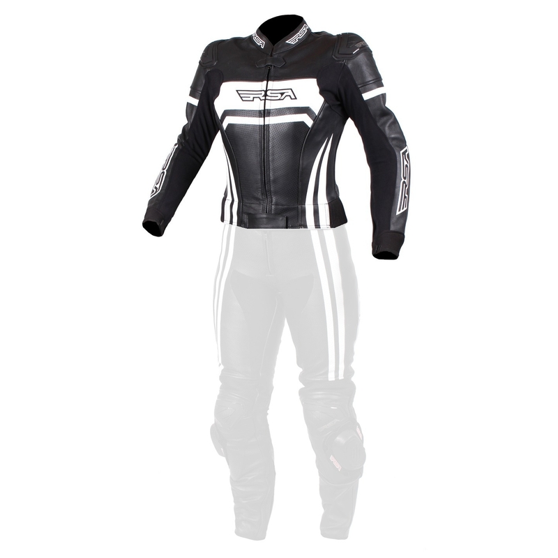 Jacheta de motociclete pentru femei RSA Virus negru și alb Vânzare de motociclete lichidare