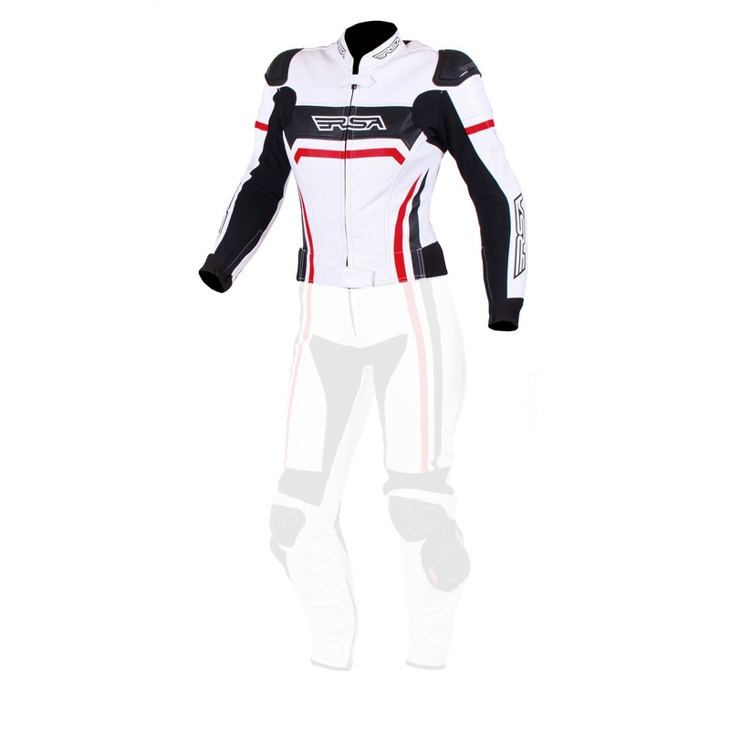 Jacheta de motociclete pentru femei RSA Virus alb-negru-roșu lichidare