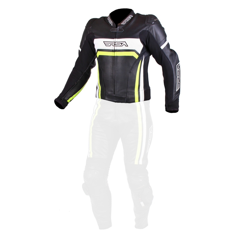 Jacheta de motociclete pentru bărbați RSA Virus negru-alb-alb-fluo galben výprodej lichidare