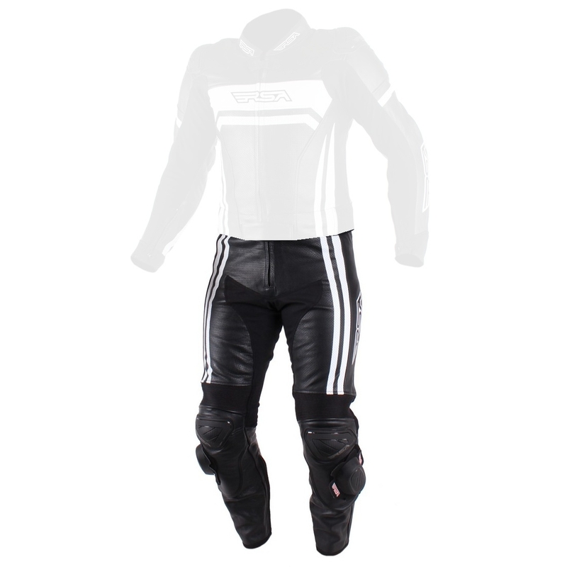 Pantaloni de motocicletă pentru bărbați RSA Virus negru și alb výprodej lichidare
