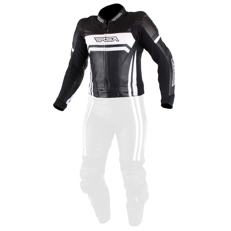 Jacheta de motociclete pentru bărbați RSA Virus negru și alb výprodej lichidare