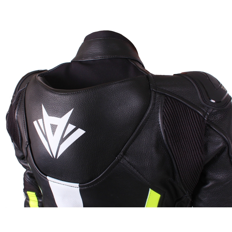 Salopetă de motocicletă pentru femei RSA Virus Black-White-Fluo Yellow lichidare