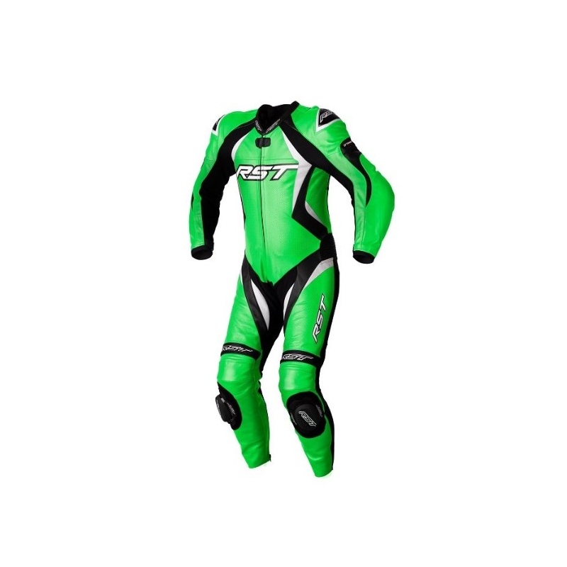 Costum de motociclist RST Tractech Evo 4 CE negru-alb-verde dintr-o singură bucată lichidare