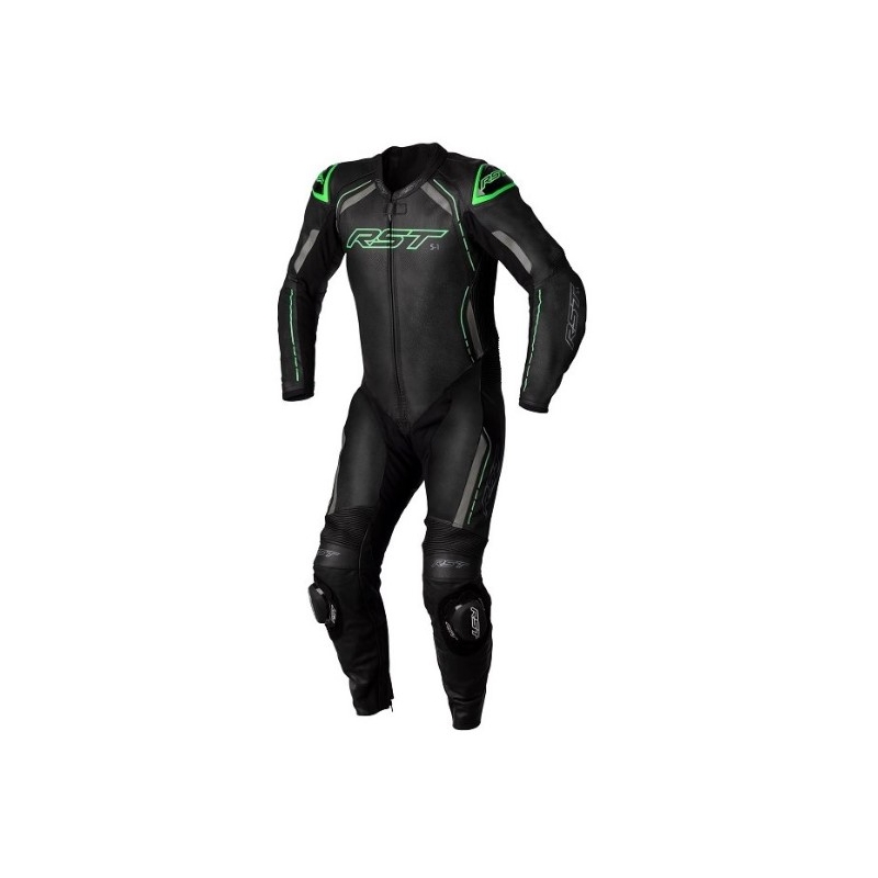 Costum de motocicletă dintr-o singură bucată RST S1 CE negru-cenușiu-verde-fluo lichidare