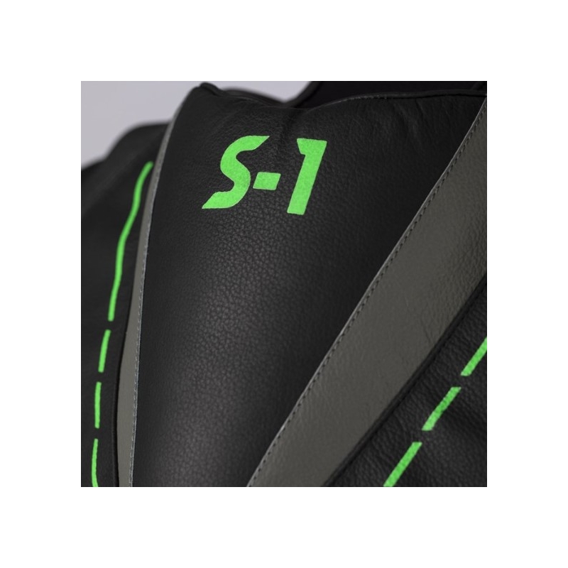 Costum de motocicletă dintr-o singură bucată RST S1 CE negru-cenușiu-verde-fluo lichidare