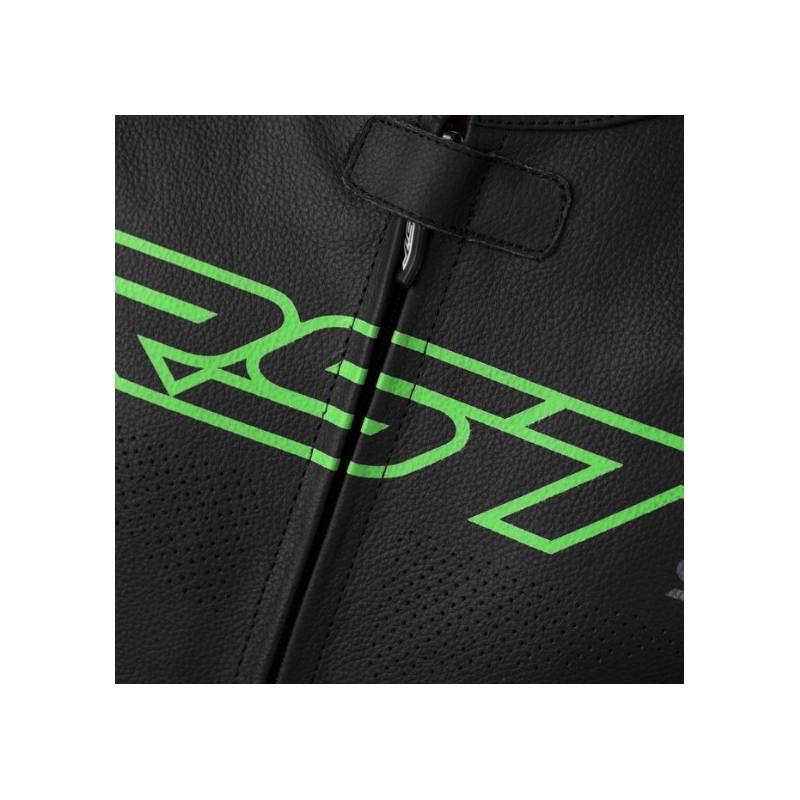 Costum de motocicletă dintr-o singură bucată RST S1 CE negru-cenușiu-verde-fluo lichidare