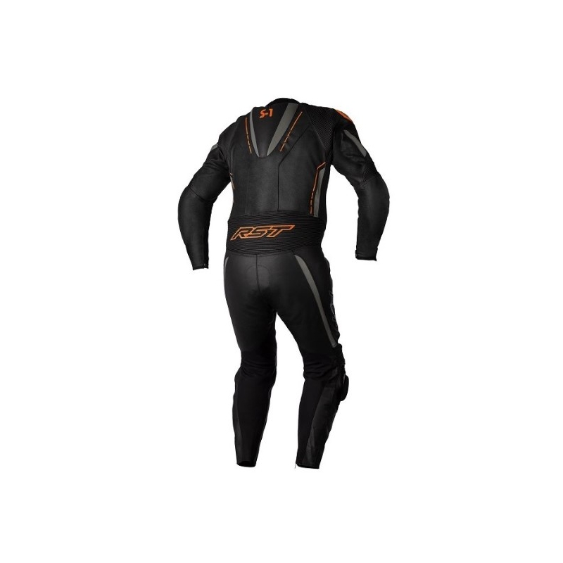 Costum de motocicletă dintr-o singură bucată RST S1 CE negru-gri-fluo portocaliu lichidare